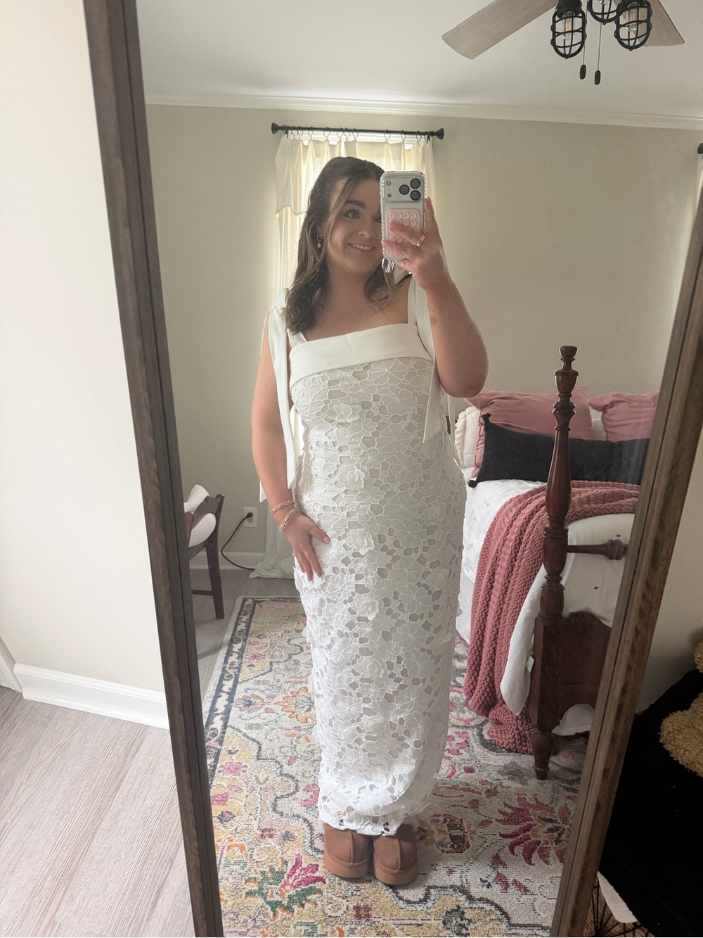Petal & Pup White Lace Bridal Maxi Dress